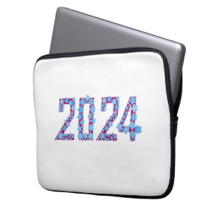 HOUSSE POUR ORDINATEUR PORTABLE 2024 NOUVELLE ANNÉE ACCUEILLIE MAMAN, PAPA SOEUR F