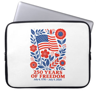 Housse Pour Ordinateur Portable 4 juillet Patriotique 250e anniversaire 250 ans