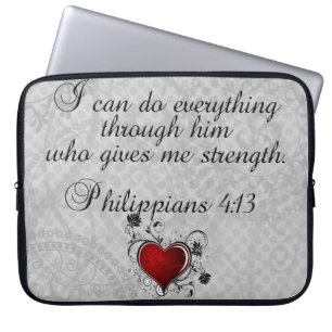 Housse Pour Ordinateur Portable 4h13 chrétien de Philippiens de vers de bible