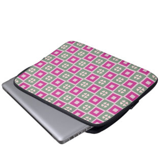 Housse pour ordinateur portable à fleurs carrées v