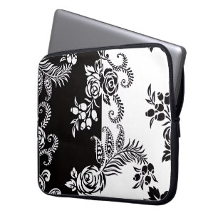 Housse pour ordinateur portable à motif floral noi