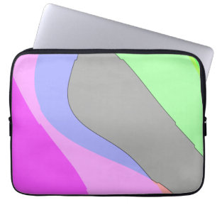 Housse Pour Ordinateur Portable Abstract 703 - Retro Groovy Pink And Green