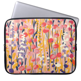Housse Pour Ordinateur Portable Abstract Modern Wildflower Floral Botanical Garden