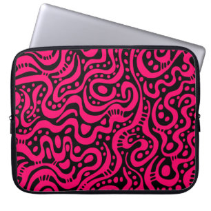 Housse Pour Ordinateur Portable Abstrait 041211 - Rouge néon sur noir