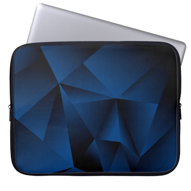 Housse Pour Ordinateur Portable Abstrait bleu foncé forme polygonale texture (Devant)