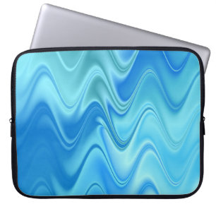Housse Pour Ordinateur Portable Abstrait bleu ondulé