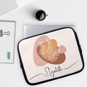 Housse Pour Ordinateur Portable Abstrait boho moderne sobre élégant feuilles