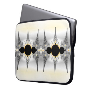 Housse Pour Ordinateur Portable Abstrait Fractal argenté