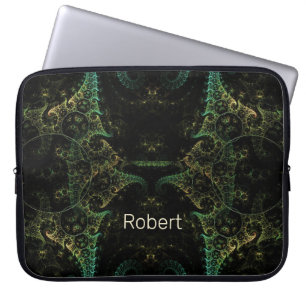 Housse Pour Ordinateur Portable Abstrait Fractal Monogrammé