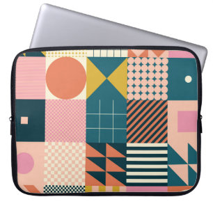 Housse Pour Ordinateur Portable Abstrait géométrique moderne : Conception colorée
