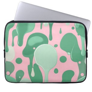 Housse Pour Ordinateur Portable Abstrait motif goutte à goutte rose menthe verte f