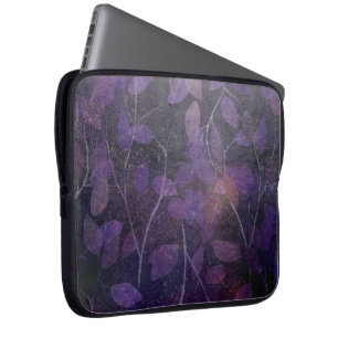 Housse Pour Ordinateur Portable Abstraite feuille violette profonde