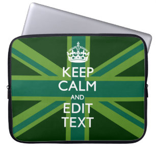 Housse Pour Ordinateur Portable Accent Vert Gardez Le Calme Et Votre Texte Union J