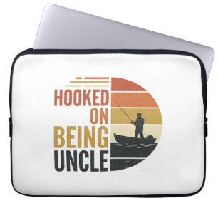 Housse Pour Ordinateur Portable Accro à être Oncle Pêche Graphique Vintage_1