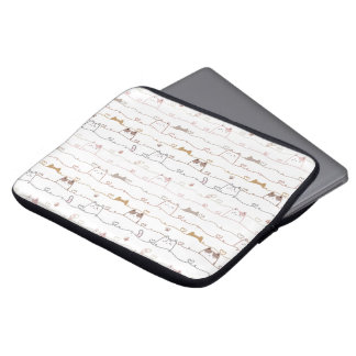 Housse Pour Ordinateur Portable Adorable Cats Peeking Over Hearts 