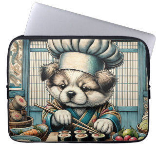 Housse Pour Ordinateur Portable Adorable Sushi Chef Chiot