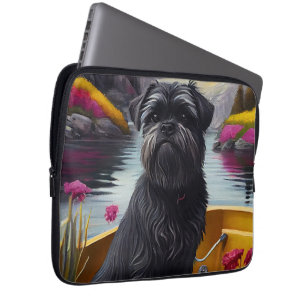 Housse Pour Ordinateur Portable Affenpinscher Chien sur une pagaie : une aventure 