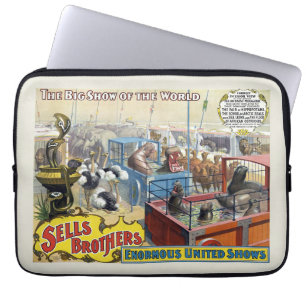 Housse Pour Ordinateur Portable Affiche De Cirque Montrant Des Animaux Sauvages Da