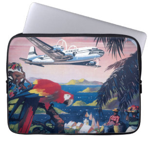 Housse Pour Ordinateur Portable Affiche De Voyage D'Avion De Mer Survolant Les Car