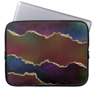 Housse Pour Ordinateur Portable Agate foncé intense Moody Rainbow Jewel Tone