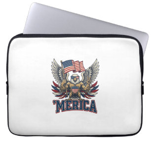Housse Pour Ordinateur Portable Aigle Patriotique Merica Vintage Vector Design de