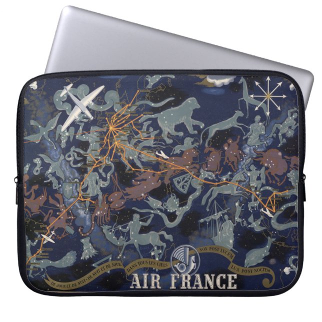 Housse Pour Ordinateur Portable Air France : De nuit et de jour dans tous les ciel (Devant)