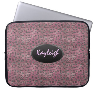 Housse Pour Ordinateur Portable Ajoutez votre douille rose nommée d'ordinateur