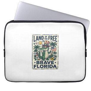 Housse Pour Ordinateur Portable Alligator de Floride patriotique 4 juillet