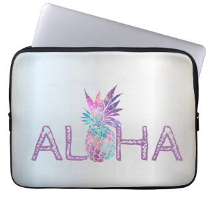 Housse Pour Ordinateur Portable Aloha Hawaiian Ananas, Argent