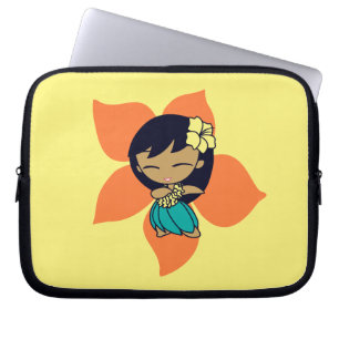 Housse Pour Ordinateur Portable Aloha Honeys Hula Girl Hibiscus Néoprène