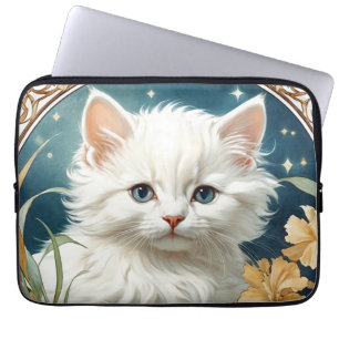 Housse Pour Ordinateur Portable Alphonse Mucha Art Nouveau Kitten