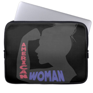 Housse Pour Ordinateur Portable American Woman gris foncé