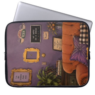 Housse Pour Ordinateur Portable Amis Nostalgie et illustration violette