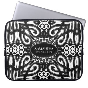 Housse Pour Ordinateur Portable Amoria Noir & Blanc Décoratif design