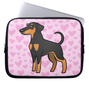 Housse Pour Ordinateur Portable Amour de Pinscher de dobermann (oreilles souples)