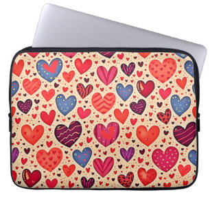 Housse Pour Ordinateur Portable Amour sans couture Coeur Motif Art