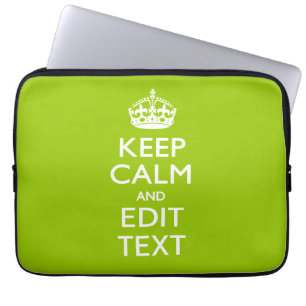 Housse Pour Ordinateur Portable Android Vert Gardez Le Calme Et Votre Texte