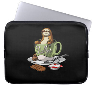 Housse Pour Ordinateur Portable Animal Sloffee d'amant de Sloffee de café de