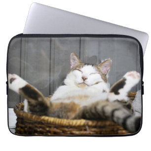 Housse Pour Ordinateur Portable Animaux de bébés cutest Chat dans le lit