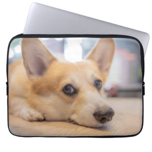 Housse Pour Ordinateur Portable Animaux de bébés cutest Chiot de Corgi au sol