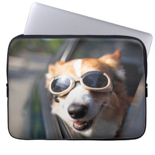 Housse Pour Ordinateur Portable Animaux de bébés cutest Corgi lunettes dans la v