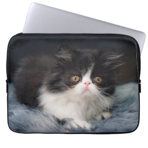 Housse Pour Ordinateur Portable Animaux de bébés cutest Fluffy B&W Kitten