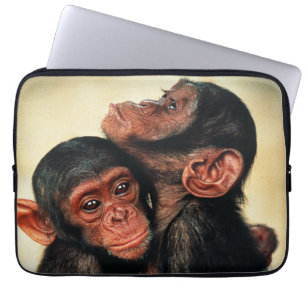 Housse Pour Ordinateur Portable Animaux de bébés cutest   Hug de chimpanzé