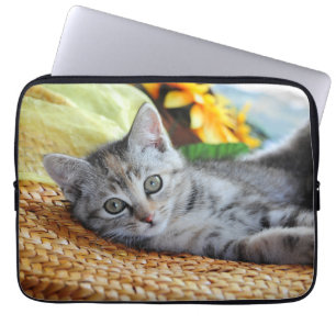 Housse Pour Ordinateur Portable Animaux de bébés cutest Lounge Kitten
