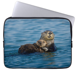 Housse Pour Ordinateur Portable Animaux de bébés cutest Mère & Bébé Sea Otter