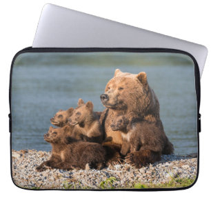 Housse Pour Ordinateur Portable Animaux de bébés cutest Mère Ours & Cubs