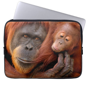 Housse Pour Ordinateur Portable Animaux de bébés cutest   Orangutan Maman & Baby