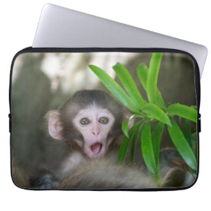 Housse Pour Ordinateur Portable Animaux de bébés cutest Singe des neiges surpris