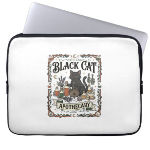 Housse Pour Ordinateur Portable Apothicaire Chat Noir Chat Sorcière Mystique Apoth