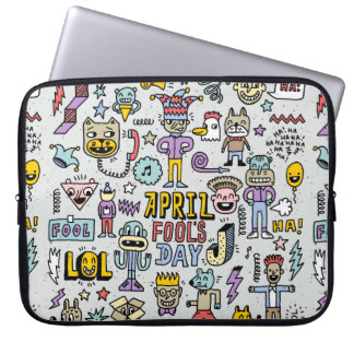 Housse Pour Ordinateur Portable April fools day drôle doodle colorful set 1. Vinta